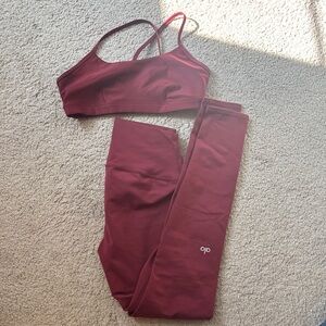 ALO Yoga Red/Maroon Activewear Set
